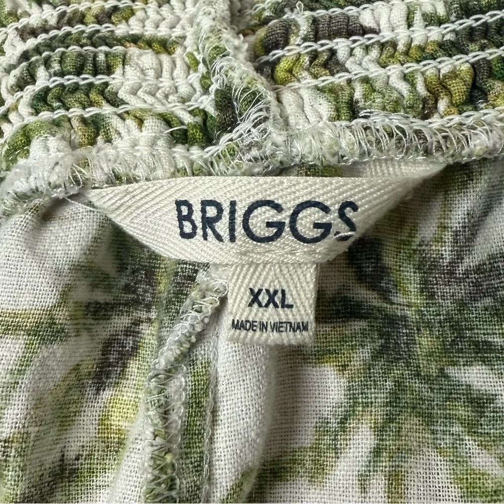 BRIGGS Tropical Linen Blend Beachy Boho Drawstring Tassel Stretchy Flowy Shorts